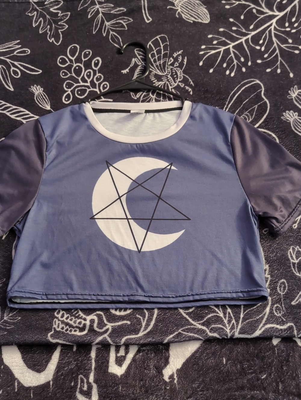 Girls' Blue Moon & Star Graphic Crop Tee